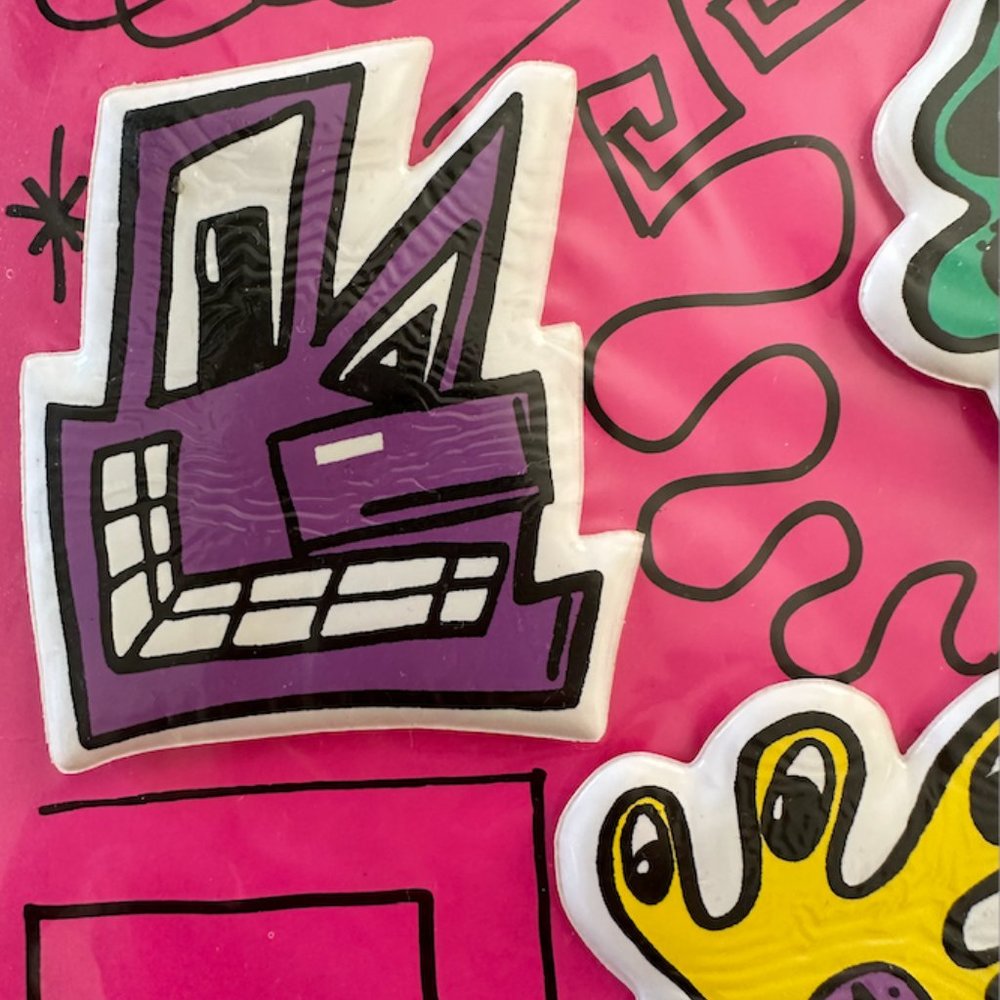 "Kenny Scharf Weird Magnets", 1990's, 6-Pack, Scharf Shack, Original Sealed Pack - Picture 5 of 5
